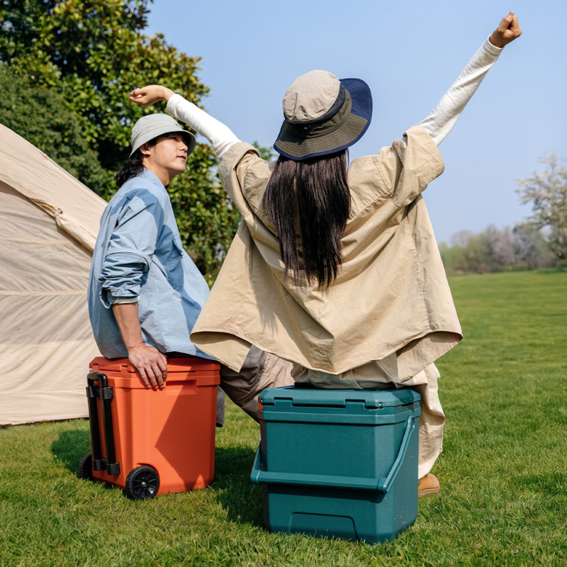 Naturehike chladicí a termoizolační box na kolečkách 36 l – oranžový